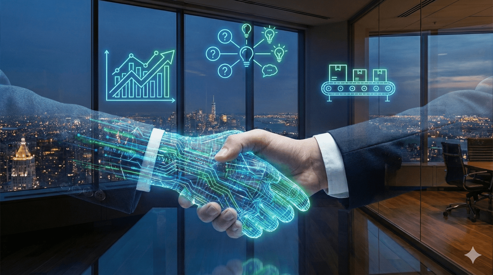 IA e o ser humano se ajudando com tarefas do dia a dia